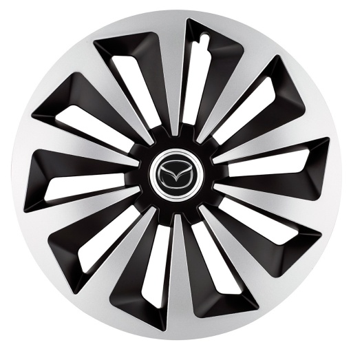 Set 4 capace roti Fox Gri-Negru R17 pentru gama auto Mazda