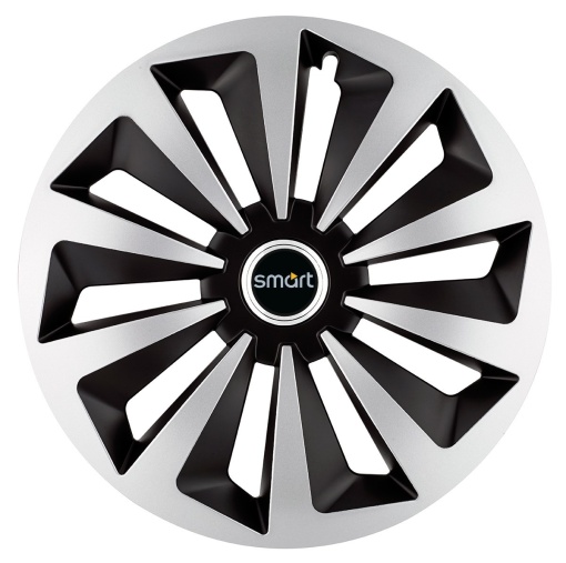 Set 4 capace roti Fox Gri-Negru R17 pentru gama auto Smart
