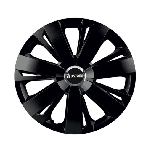 Set 4 capace roti Negre Cu Inel Cromat Energy R15 pentru gama auto Daewoo