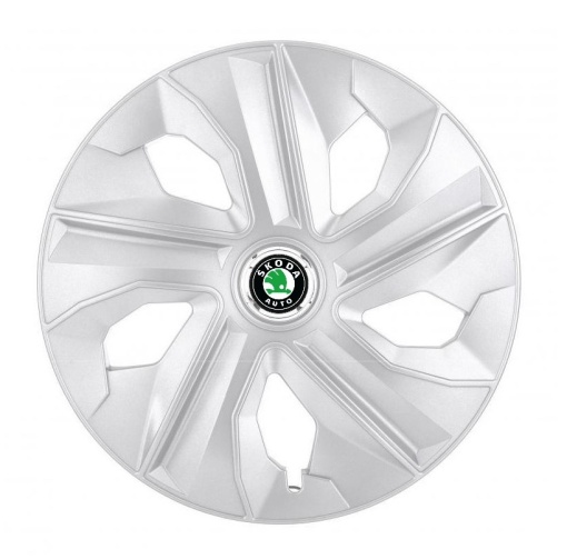 Set 4 Capace Roti, potrivite jantelor de R14, pentru Skoda, model luna cromat