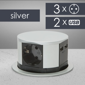 Bloc multipriza incorporabil, 3 prize + USB - Img 3