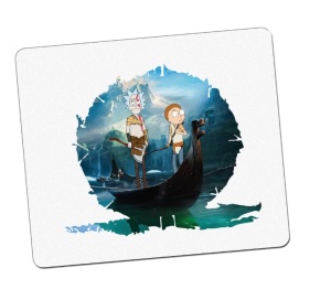 Mousepad Gaming Rick And Morty God Of War Vikings Ragnarok Game Anime Vortex, 21x19 cm