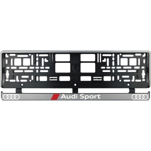 Set 2 bucati, suport numar inmatriculare argintiu Audi Sport - Img 2