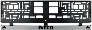 Set 2 bucati, suport numar inmatriculare argintiu Iveco