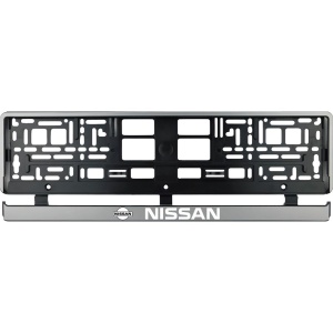 Set 2 bucati, suport numar inmatriculare argintiu Nissan - Img 2