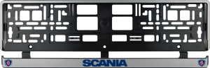Set 2 bucati, suport numar inmatriculare argintiu Scania