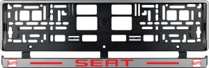 Set 2 bucati, suport numar inmatriculare argintiu Seat II