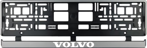 Set 2 bucati, suport numar inmatriculare argintiu Volvo