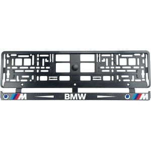Set 2 bucati, suport numar inmatriculare Carbon, BMW M/// - Img 2