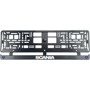 Set 2 bucati, suport numar inmatriculare Carbon, Scania - Img 2