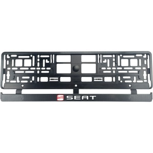 Set 2 bucati, suport numar inmatriculare Carbon, Seat II - Img 2
