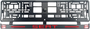Set 2 bucati, suport numar inmatriculare Carbon, Seat I