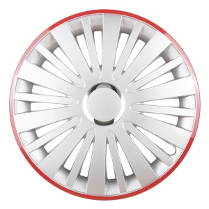 Set 4 Capace Falcon Gri Cu Rama Rosie R15