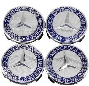 Set 4 Capace Jante Aliaj Mercedes-Benz 75mm Albastre - Img 2