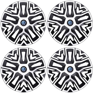 Set 4 Capace Roti 14 `` Best Alb-Negru, Compatibile Cu Volkswagen - Img 2