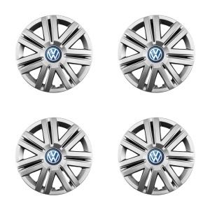 Set 4 Capace Roti 14 inchi (R14) Compatibile Cu Volkswagen, Model - 203, Sigla Albastra - Img 2