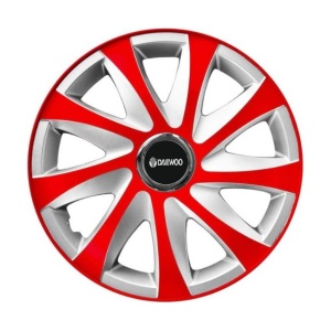 Set 4 capace roti 14 inchi R14 Drift Rosu-Gri, Compatibil cu Daewoo - Img 3