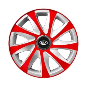 Set 4 capace roti 14 inchi R14 Drift Rosu-Gri, Compatibil cu Kia - Img 3