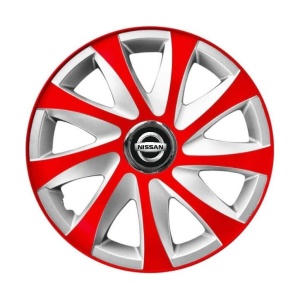 Set 4 capace roti 14 inchi R14 Drift Rosu-Gri, Compatibil cu Nissan - Img 3