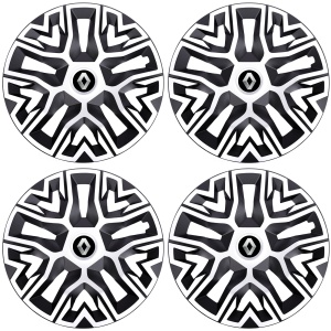 Set 4 Capace Roti 15 `` Best Alb-Negru, Compatibile Cu Renault - Img 2