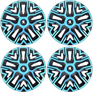 Set 4 Capace Roti 15 `` Best Azur-Negru, Compatibile Cu Skoda Nou - Img 2
