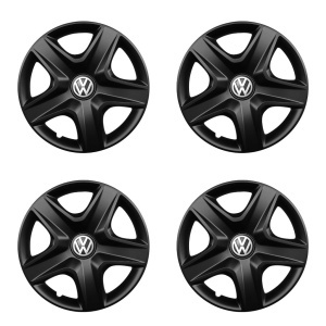 Set 4 capace roti 15 inchi (R15) compatibile VOLKSWAGEN, Model 340 Black - Img 2
