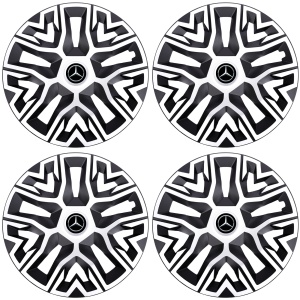 Set 4 Capace Roti 16 `` Best Alb-Negru, Compatibile Cu Mercedes-Benz - Img 2