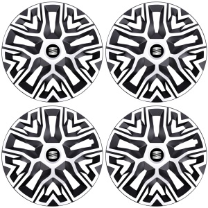 Set 4 Capace Roti 16 `` Best Alb-Negru, Compatibile Cu Seat - Img 2