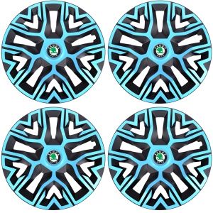 Set 4 Capace Roti 16 `` Best Azur-Negru, Compatibile Cu Skoda - Img 2
