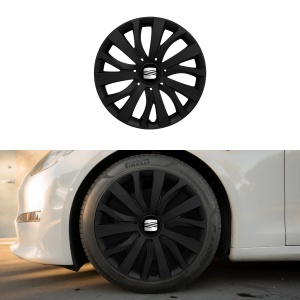 Set 4 capace roti 16 inch (R16) compatibile SEAT, Model - 432 Black Edition - Img 3