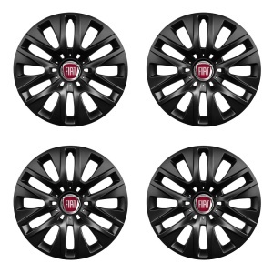Set 4 capace roti 16 inchi (R16) compatibile FIAT, Model 429 Black - Img 2