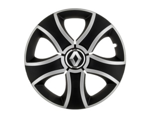 Set 4 capace roti Bis Gri-Negru R14 pentru gama auto Renault - Img 1