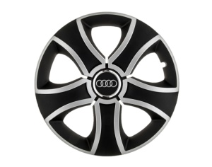 Set 4 capace roti Bis Gri-Negru R15 pentru gama auto Audi - Img 1
