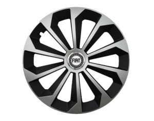 Set 4 capace roti Fame Gri-Negru cu inel R15, pentru gama auto Fiat - Img 1