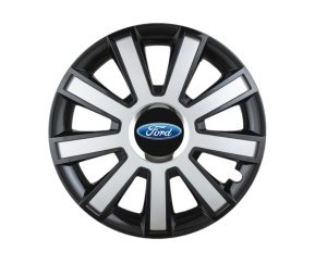 Set 4 capace roti Flash Gri-Negru R16 pentru gama auto Ford - Img 1
