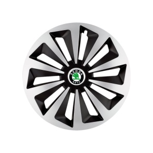 Set 4 capace roti Fox Gri-Negru R15 Compatibil Cu Skoda - Img 3