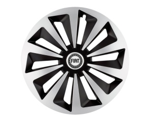 Set 4 capace roti Fox Gri-Negru R16 pentru gama auto Fiat - Img 1