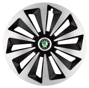 Set 4 capace roti Fox Gri-Negru R17 pentru gama auto Skoda