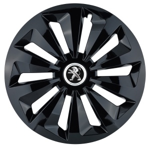 Set 4 capace roti Fox negru R15 pentru gama auto Peugeot - Img 1