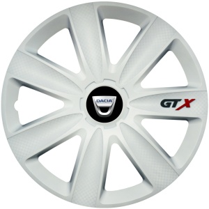 Set 4 Capace Roti GTX Alb R15, Compatibil Cu Dacia