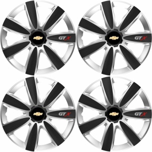Set 4 Capace Roti GTX Carbon Gri-Negru R15, Compatibil Cu Chevrolet - Img 2