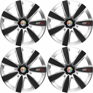 Set 4 Capace Roti GTX Carbon Gri-Negru R17, Compatibil Cu Alfa Romeo - Img 2