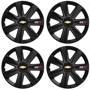 Set 4 Capace Roti GTX Carbon Negru R14, Compatibil Cu Chevrolet - Img 2