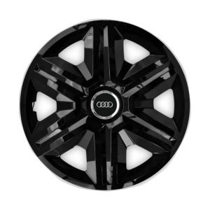 Set 4 capace roti Hubcaps fast black R15 Compatibil Cu Audi - Img 3