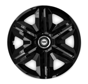 Set 4 capace roti Hubcaps fast black R15 Compatibil Cu Fiat
