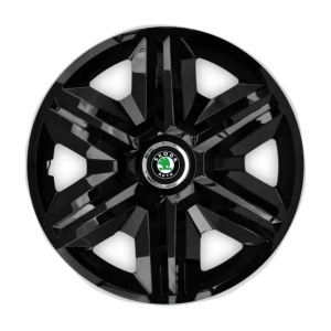 Set 4 capace roti hubcaps fast black R15 Compatibil Cu Skoda - Img 3
