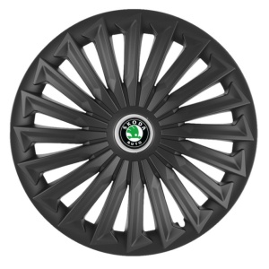 Set 4 capace roti Joy Negru R17 pentru gama auto Skoda