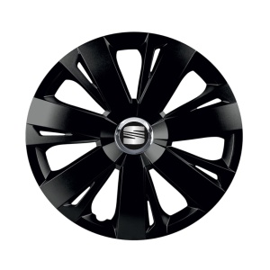 Set 4 capace roti Negre Cu Inel Cromat Energy R15 pentru gama auto Seat - Img 1