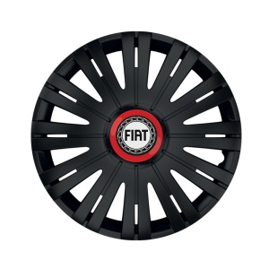 Set 4 capace roti Negre Cu Inel Rosu Active R15 Compatibil Cu Fiat