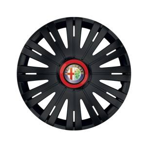 Set 4 capace roti Negre Cu Inel Rosu Active R16 Compatibil Cu Alfa Romeo
